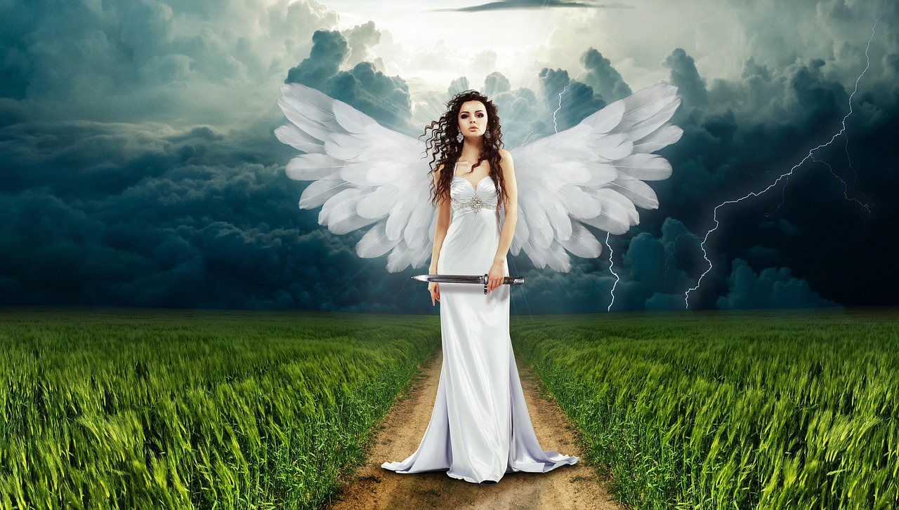 angel, sword, woman, wings, angel wings, storm, stormy clouds, nature, clouds, grasslands, mysticism, god, revenge, evil, fantasy, photo manipulation, angel, angel, angel, angel, angel, woman, wings, god, god, fantasy